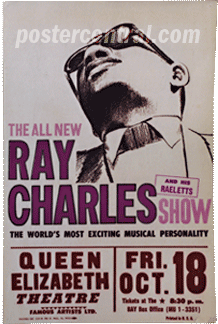 ray Charles ath the Queen Elizabeth Theater poster